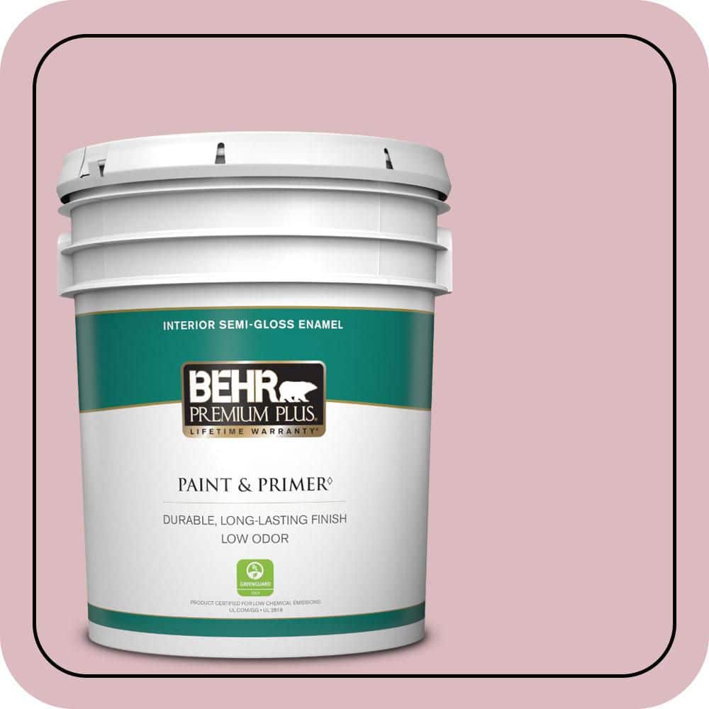 BEHR PREMIUM PLUS 5 gal. #S130-2 Shy Smile Semi-Gloss Enamel Low Odor Interior Paint & Primer
