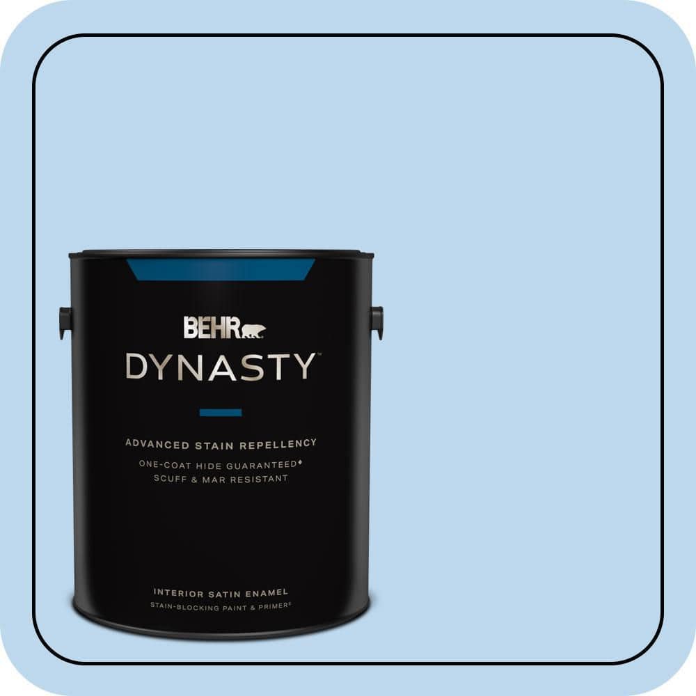 BEHR DYNASTY 1 gal. #P520-1 First Rain Satin Enamel Interior Stain-Blocking Paint and Primer