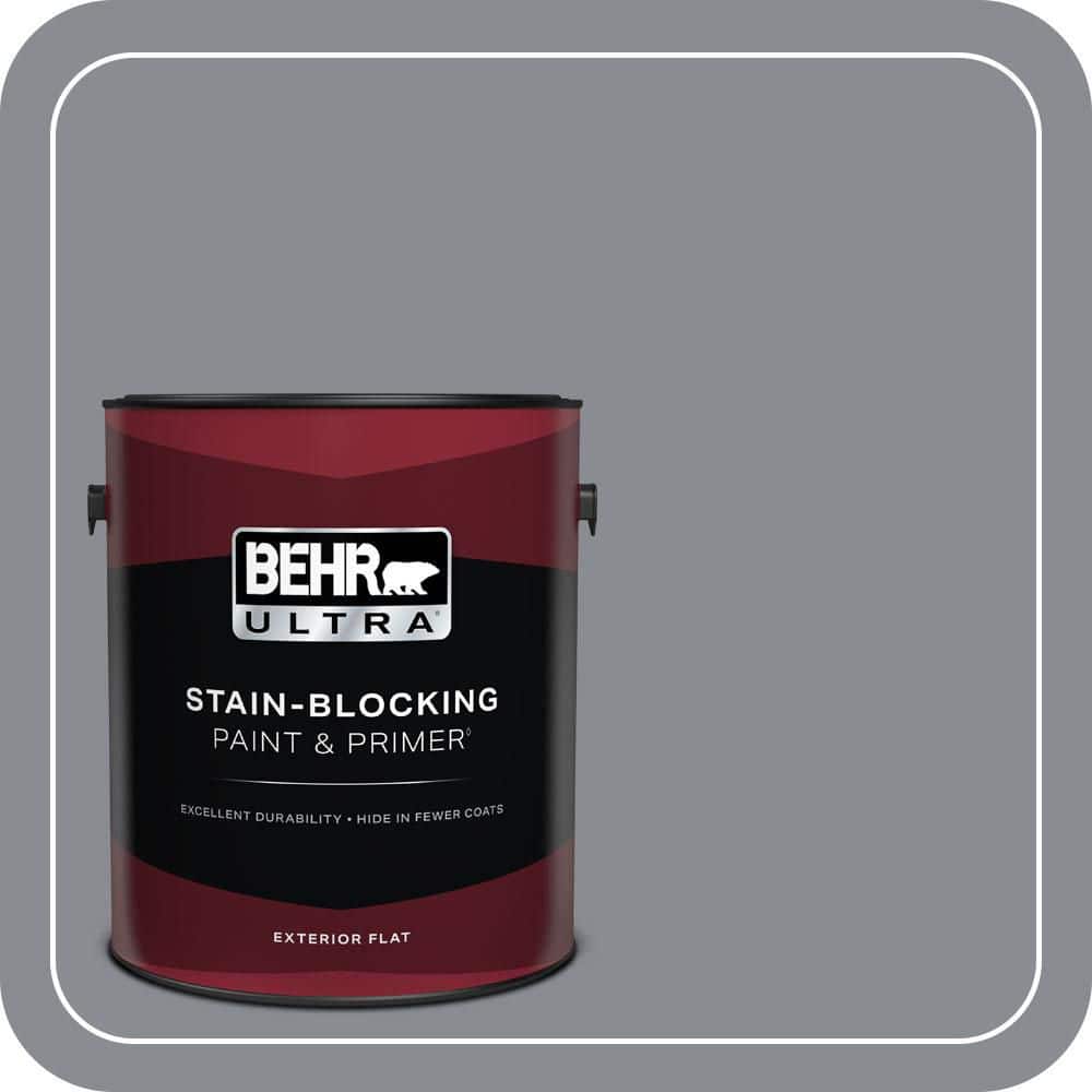 BEHR ULTRA 1 gal. #PMD-73 Ancient Pewter Flat Exterior Paint & Primer