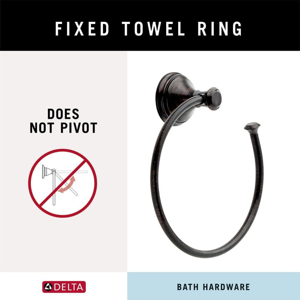 Delta Cassidy 4-Piece Bath Hardware Set with 24 in. Towel Bar, Toilet Paper Holder, Towel Ring, Towel Hook in Venetian Bronze (2)