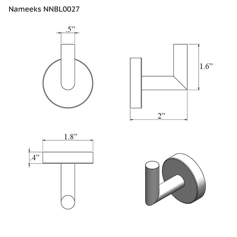 Nameeks Luxury Hotel Wall Mounted Bathroom Hook (2)