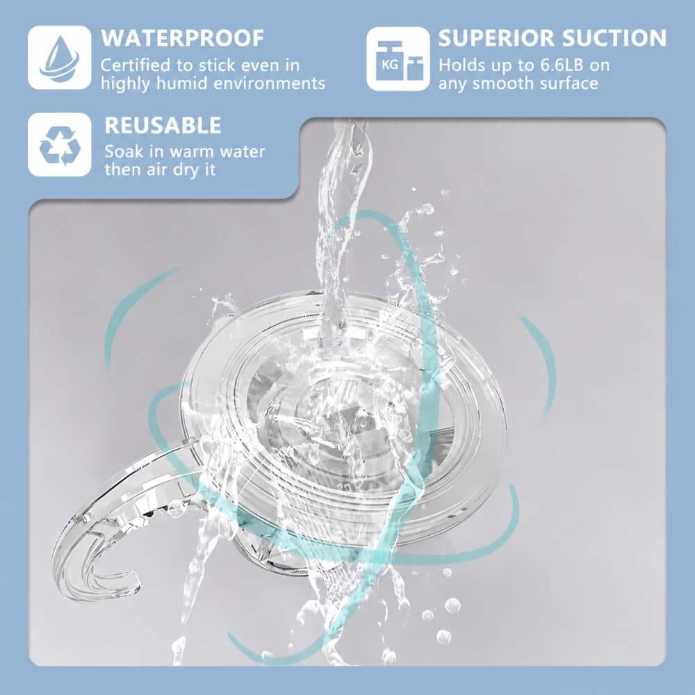 Unbranded Heavy Duty Suction Cup Hooks, 2 Pack, Waterproof Reusable for Window, 1.50 x 0.90 x 1.30 in Robe & Towel (3)