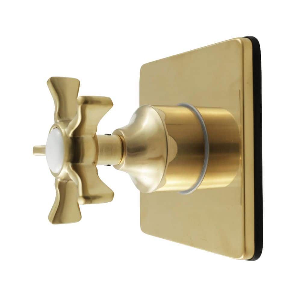 Kingston Brass Hamilton 3/4 in. Single-Handle 1-Hole Wall Mount 6-Way Diverter Valve with Trim Kit in Brushed Brass