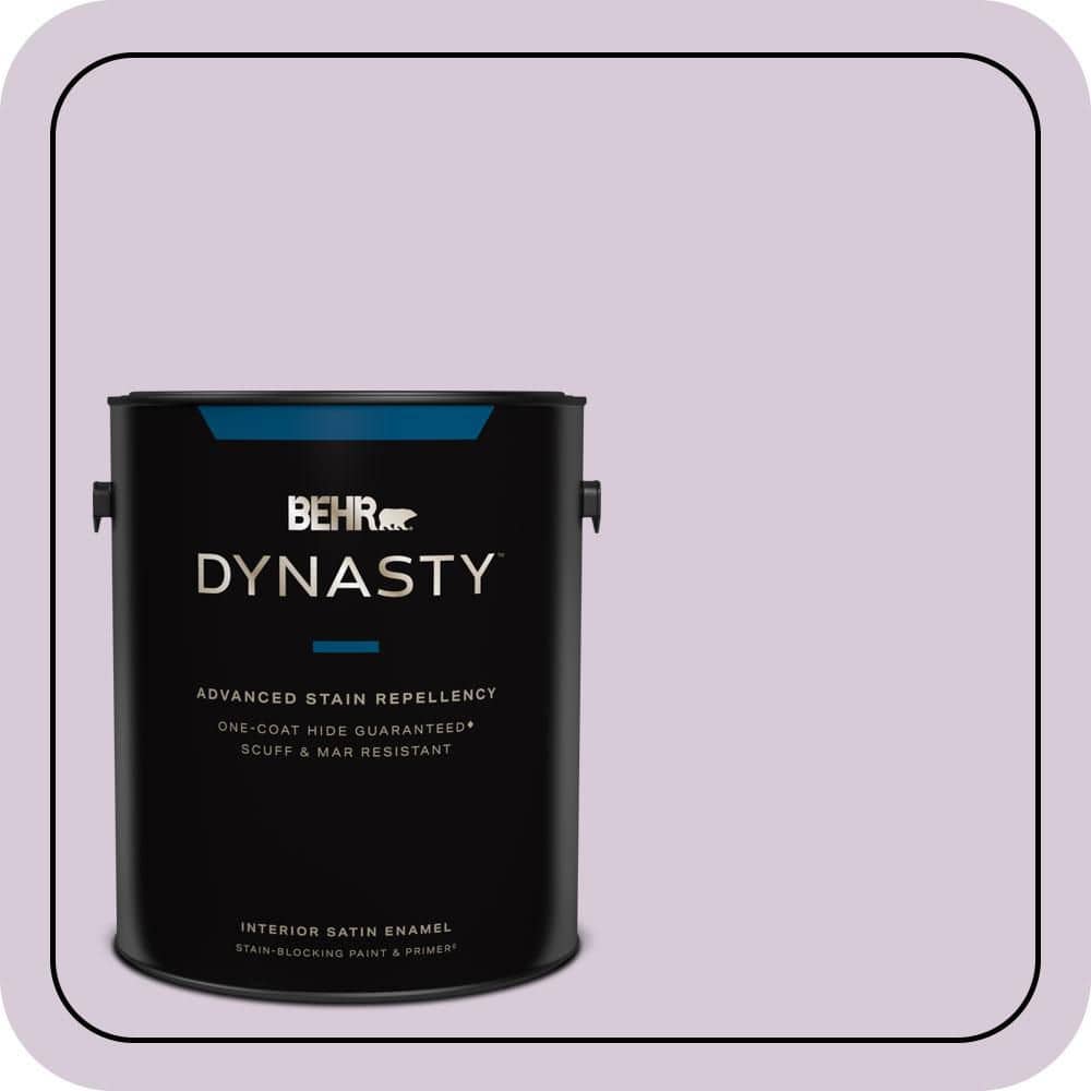 BEHR DYNASTY 1 gal. #670C-3 Purple Cream Satin Enamel Interior Stain-Blocking Paint & Primer