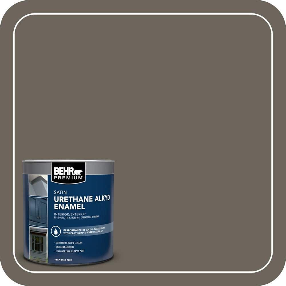 BEHR PREMIUM 1 qt. #N360-6 Patio Stone Satin Enamel Urethane Alkyd Interior/Exterior Paint (1)