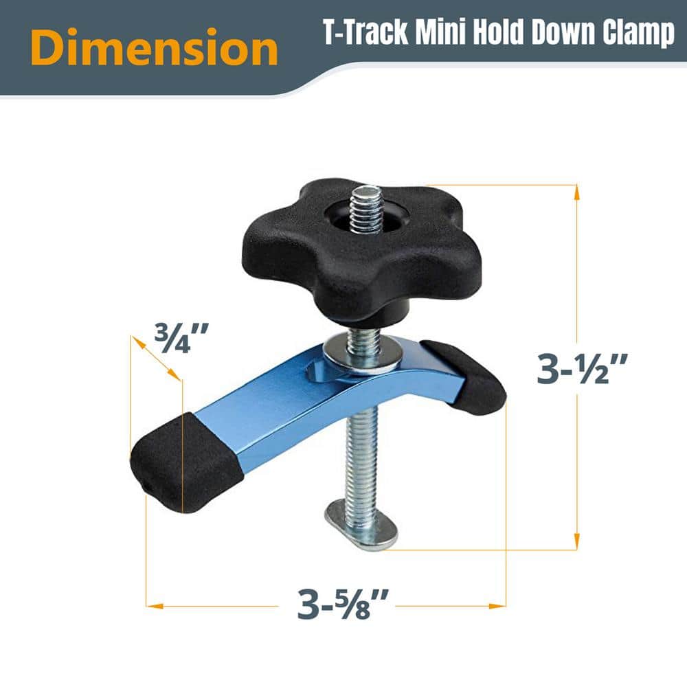 ‎POWERTEC T-Track Hold Down Clamp Set, 5-1/2 in. L x 1-1/8 in. W and 3-5/8 in. L x 3/4 in. W, 2 of Each (4-Pack) (3)