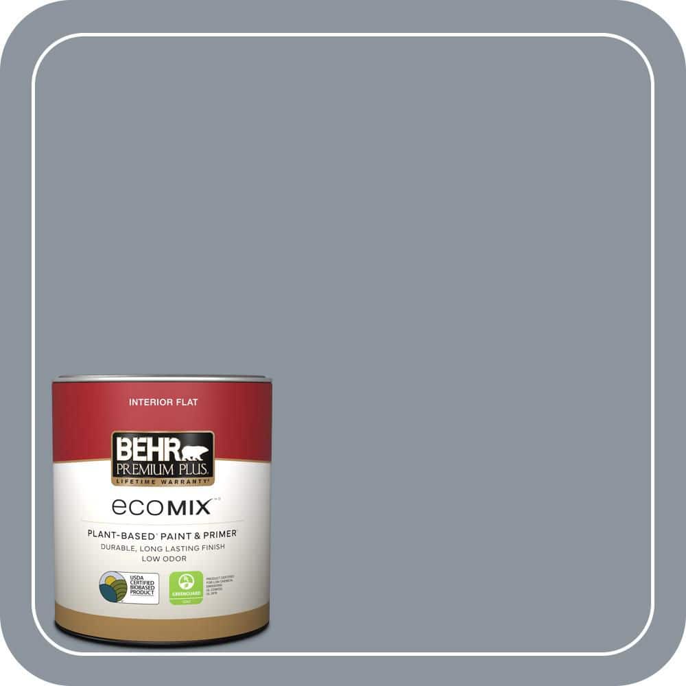 BEHR PREMIUM PLUS #PPF-28 Blue Dusk Flat EcoMix Plant-Based & Primer (1)