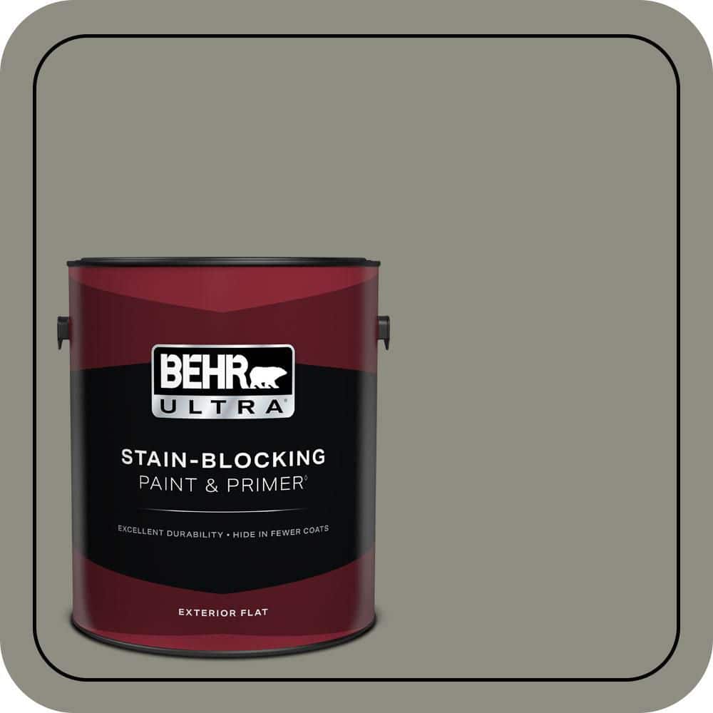 BEHR ULTRA 1 gal. #N370-5 Incognito Flat Exterior Paint & Primer