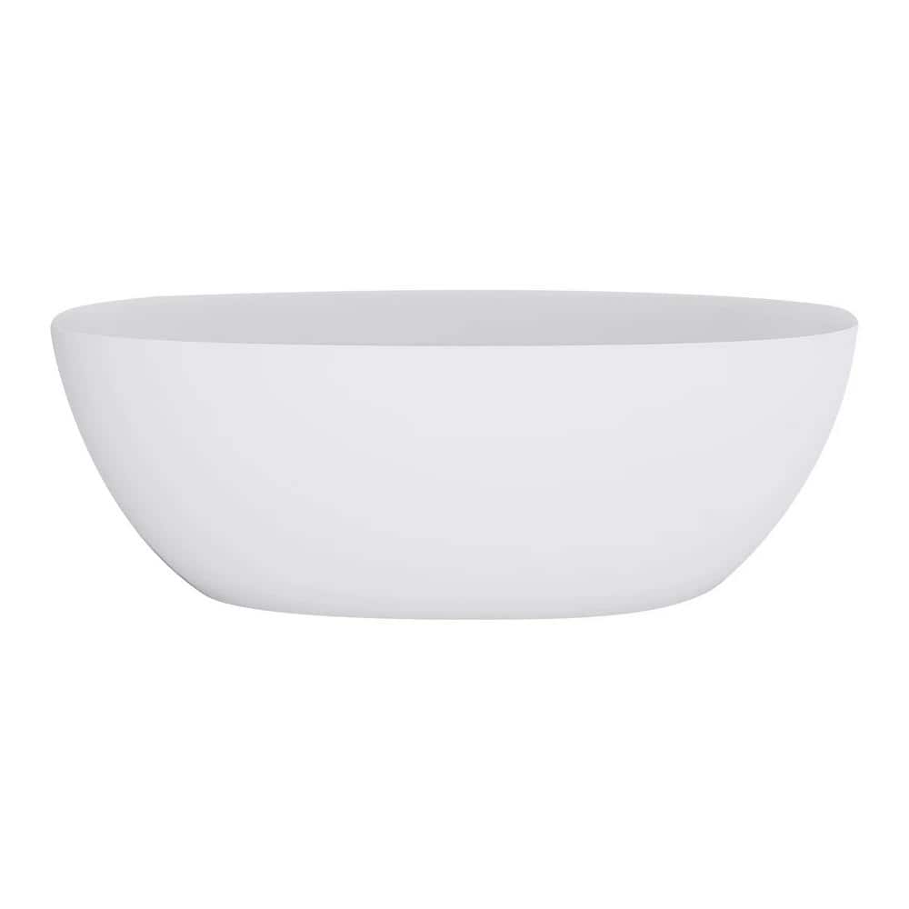 JimsMaison 30 in. Stone Resin Freestanding Flatbottom Soaking Bathtub (3)