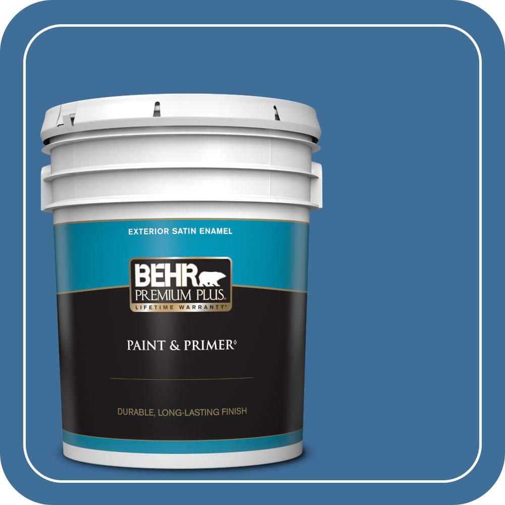 BEHR PREMIUM PLUS 5 gal. #M520-6 National Anthem Satin Enamel Exterior Paint & Primer
