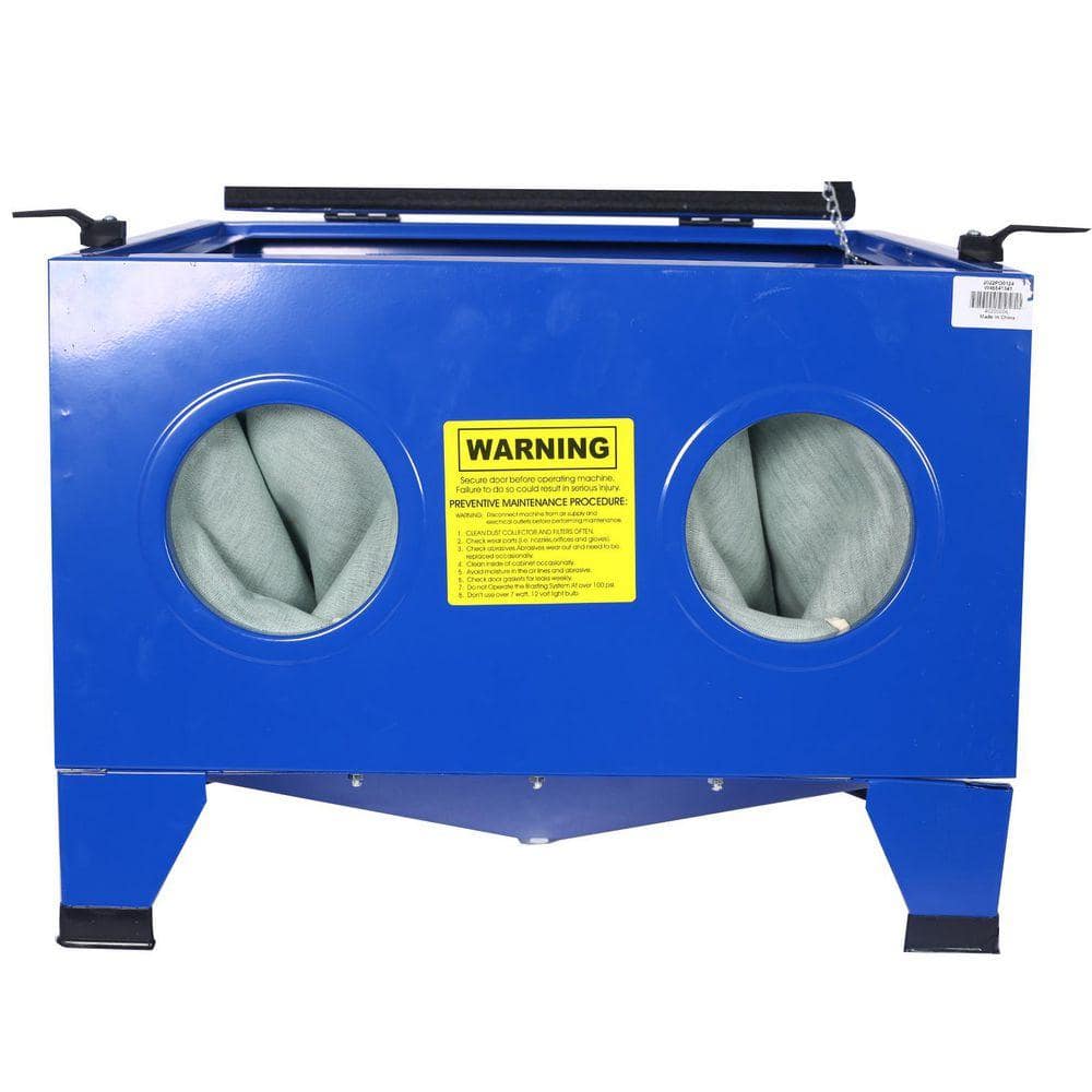 WRIGHTMASTER 25-Gallon Bench Top Portable Sand Blaster Cabinet Kit Workbench with Sand-blasting Cabinet 80 psi