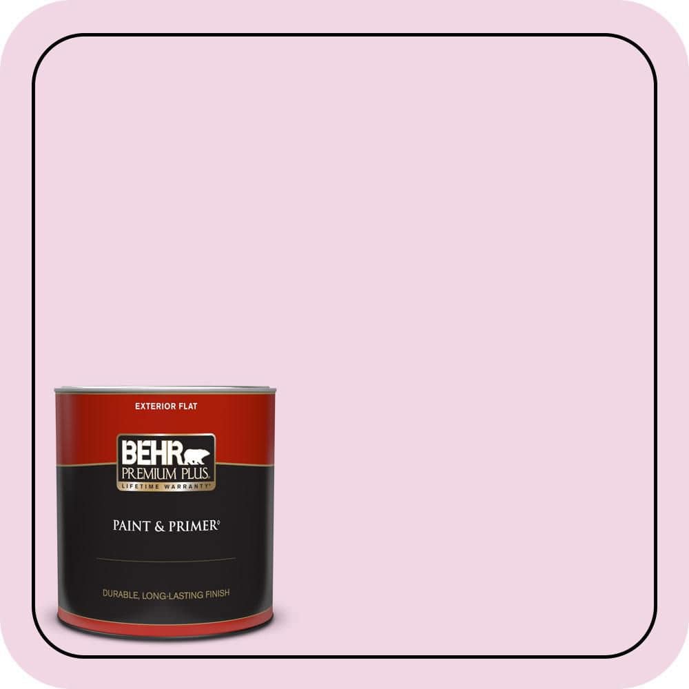 BEHR PREMIUM PLUS 1 qt. #680A-1 Candy Tuft Flat Exterior Paint & Primer