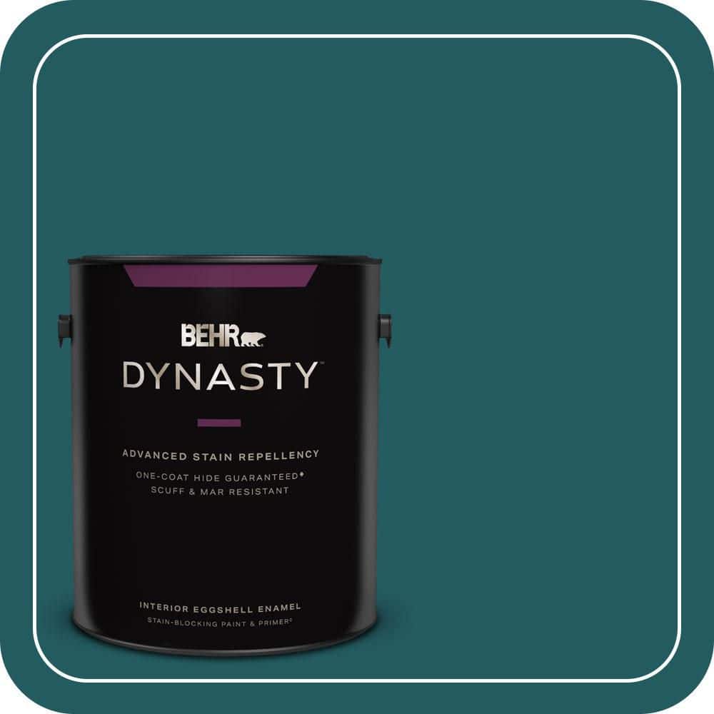 BEHR DYNASTY 1 Gal. #S450-7A Out to Sea Eggshell Enamel Interior Stain-Blocking Paint and Primer