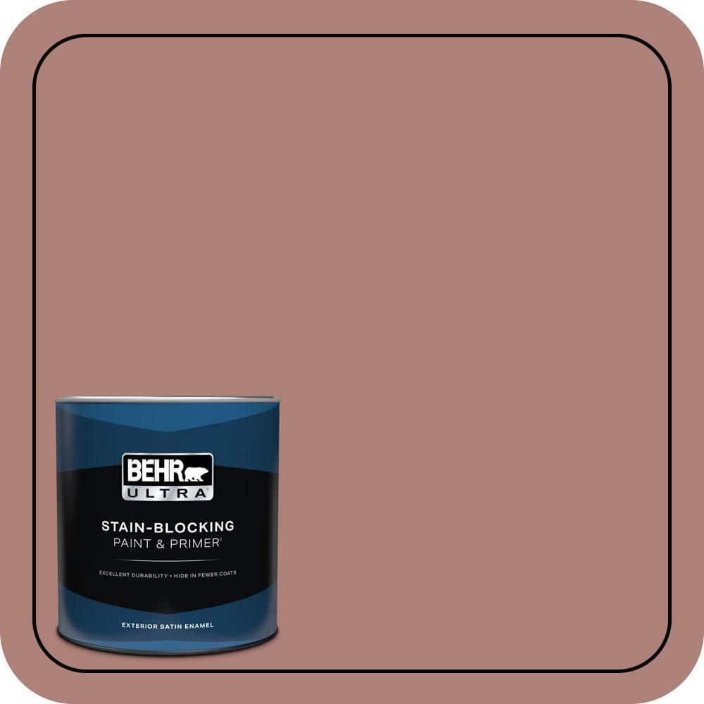BEHR ULTRA 1 qt. #S170-5 Smoke Bush Rose Satin Enamel Exterior Paint & Primer