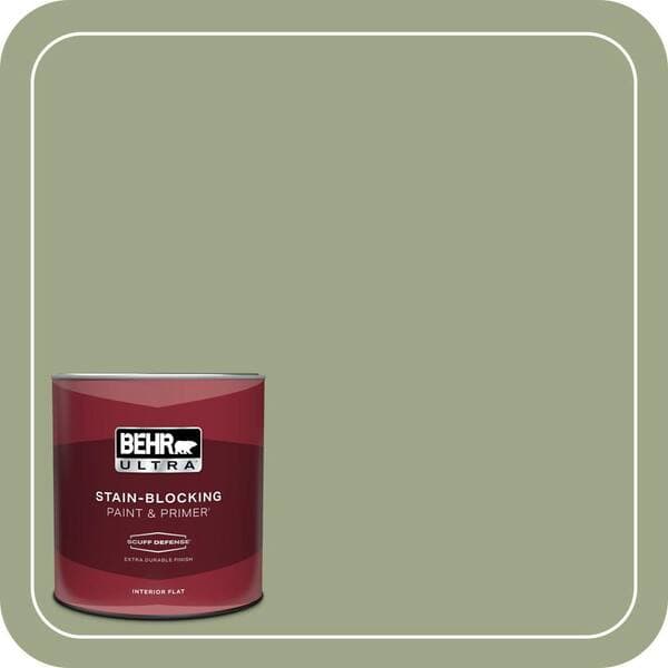 BEHR PREMIUM PLUS #PPU11-07 Clary Sage Interior/Exterior Paint & Primer Color Sample (3)