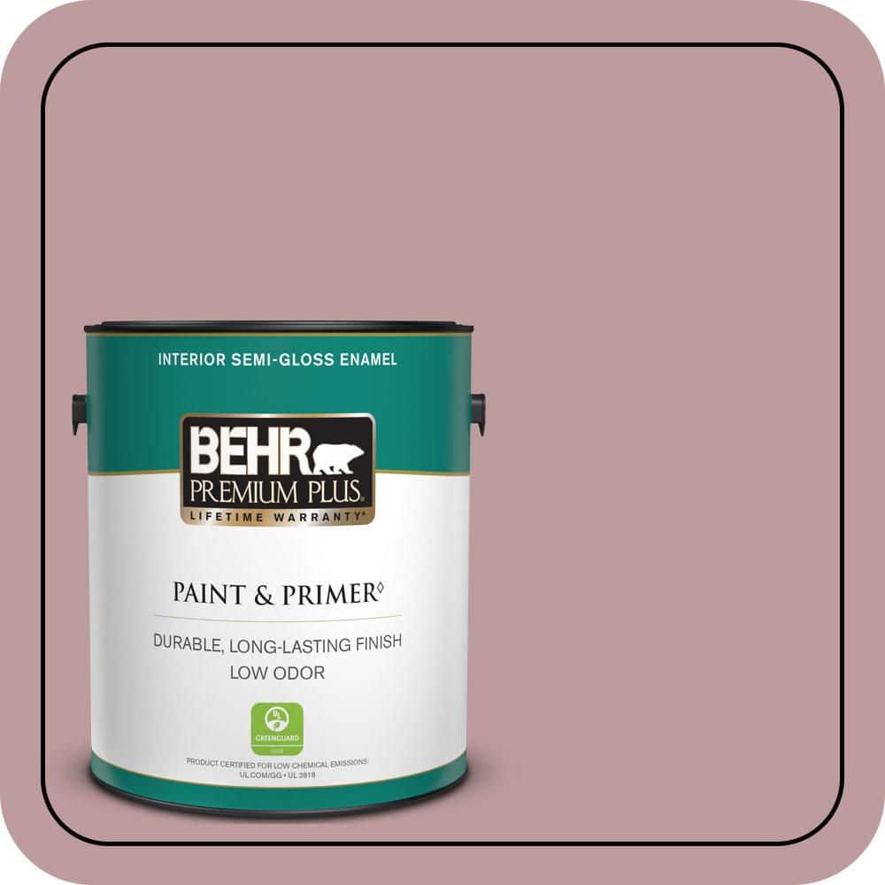 BEHR PREMIUM PLUS 1 gal. #BIC-06 Desert Lights Semi-Gloss Enamel Low Odor Interior Paint & Primer