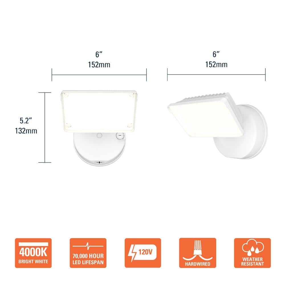 HALO TGS 200-Watt 90° White Outdoor Integrated LED Flood Light (4)