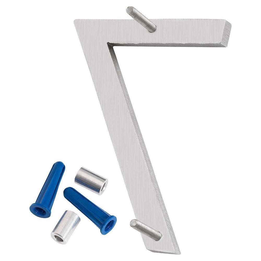 Montague Metal Products 16 in. Brushed Aluminum Floating or Flat Modern House Number 7 (3)
