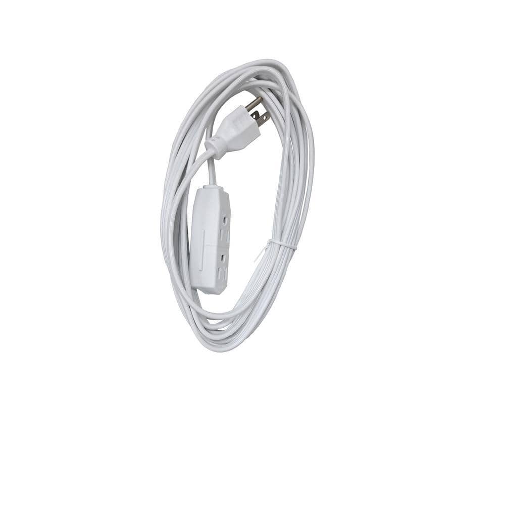 HDX 15 ft. 16/3 Light Duty Indoor Multi-Outlet Extension Cord with Banana Tap, White (3)