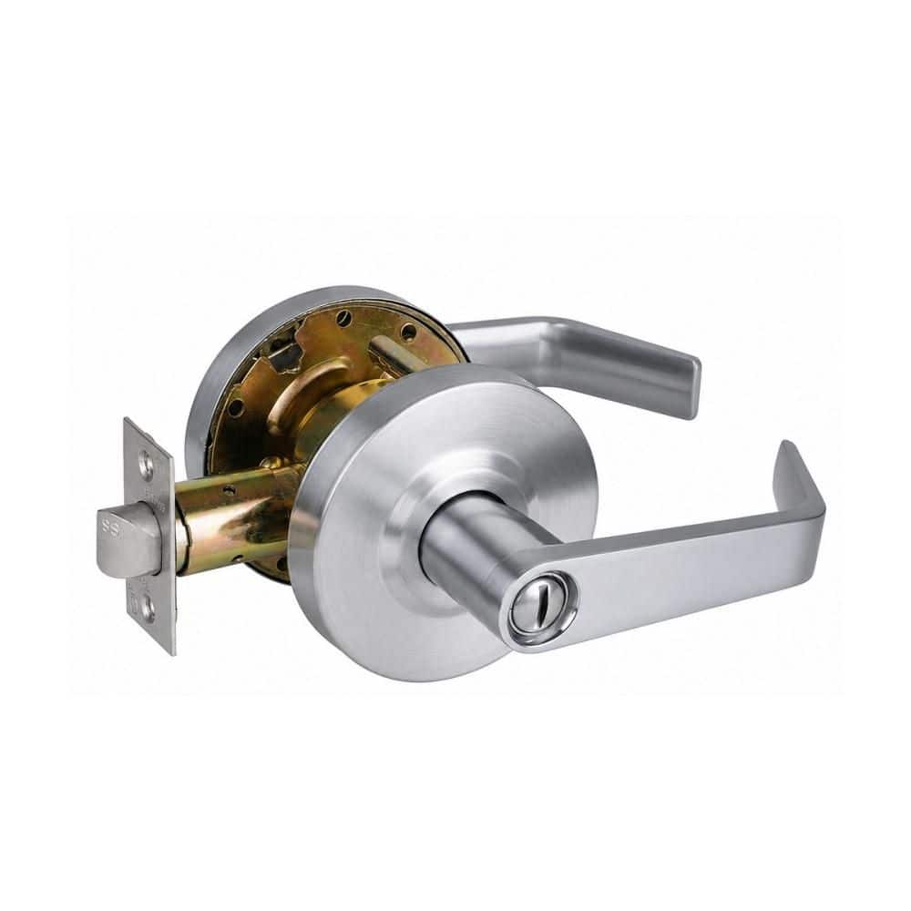 Wudkey 2-Piece Commercial Door Locks in Chrome, Heavy Duty Grade 2 Lever for Commercial Bathroom, Included Non-Handed (1)