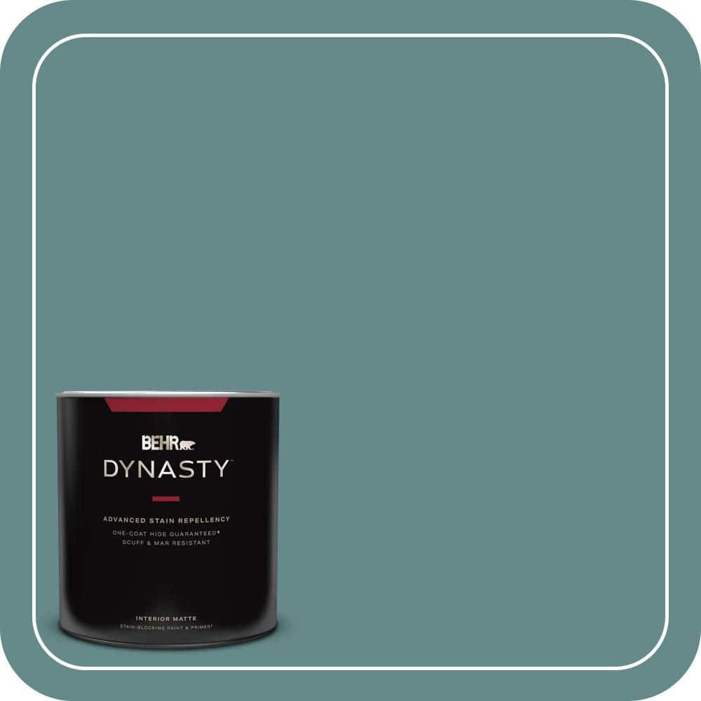 BEHR DYNASTY 1 qt. #S440-5 Tasmanian Sea One-Coat Hide Matte Interior Stain-Blocking Paint & Primer