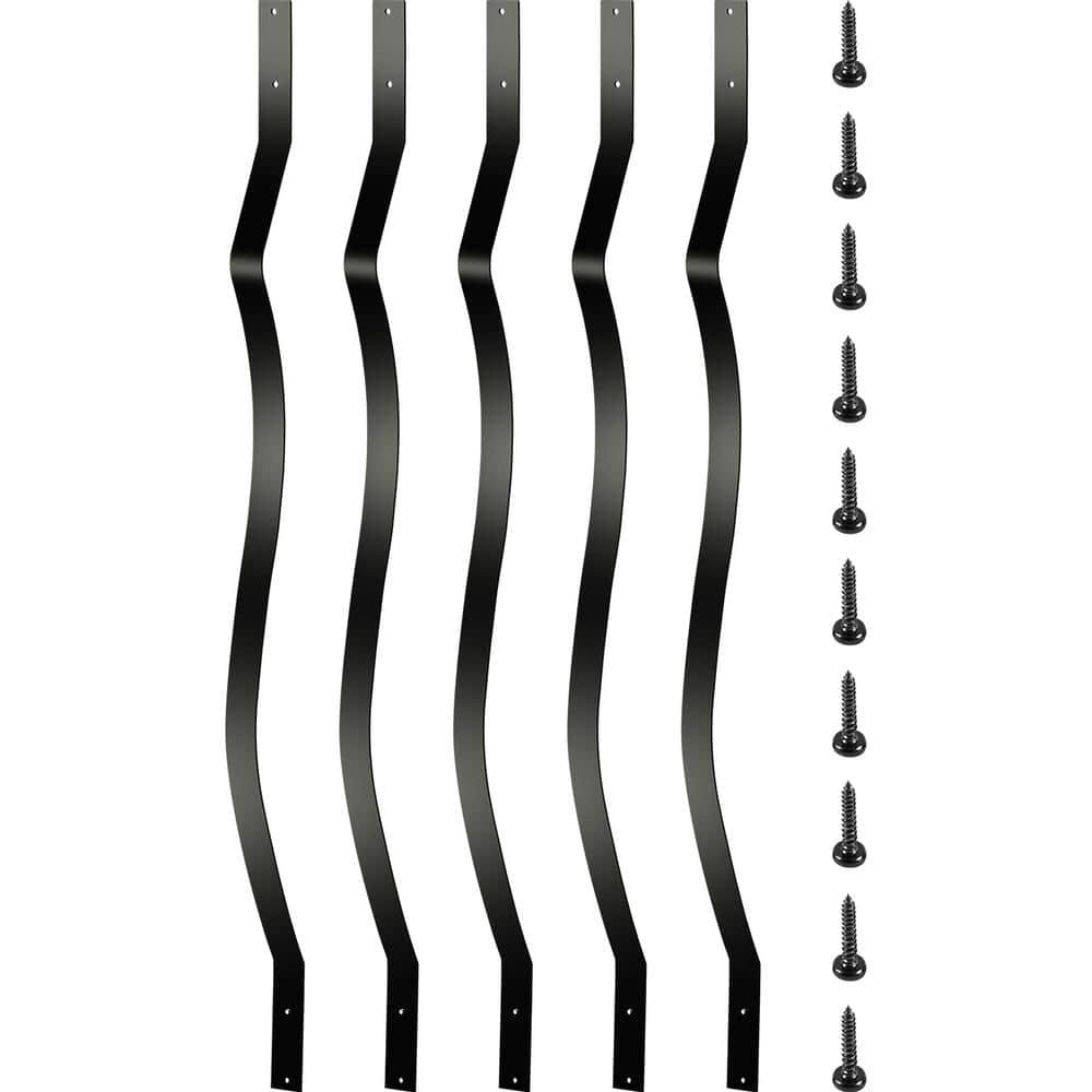 VEVOR 32.25 in. x 1 in. Deck Balusters Staircase Baluster Aluminum Alloy Staircase Baluster Wave Arc Baluster (51-Pack) (1)