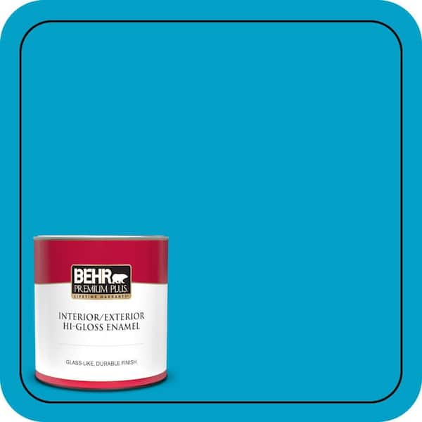 BEHR PREMIUM PLUS 1 qt. #P490-5 Yucatan Hi-Gloss Enamel Interior/Exterior Paint & Primer (2)