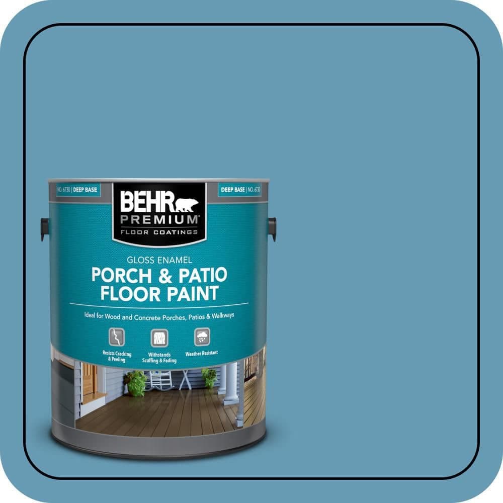 BEHR PREMIUM 1 gal. #S490-4 Yacht Blue Gloss Enamel Interior/Exterior Porch and Patio Floor Paint