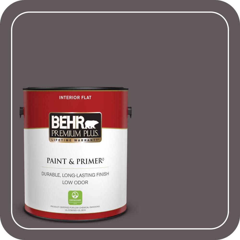 BEHR PREMIUM PLUS 1 gal. #T14-10 Coffee Bar Flat Low Odor Interior Paint & Primer