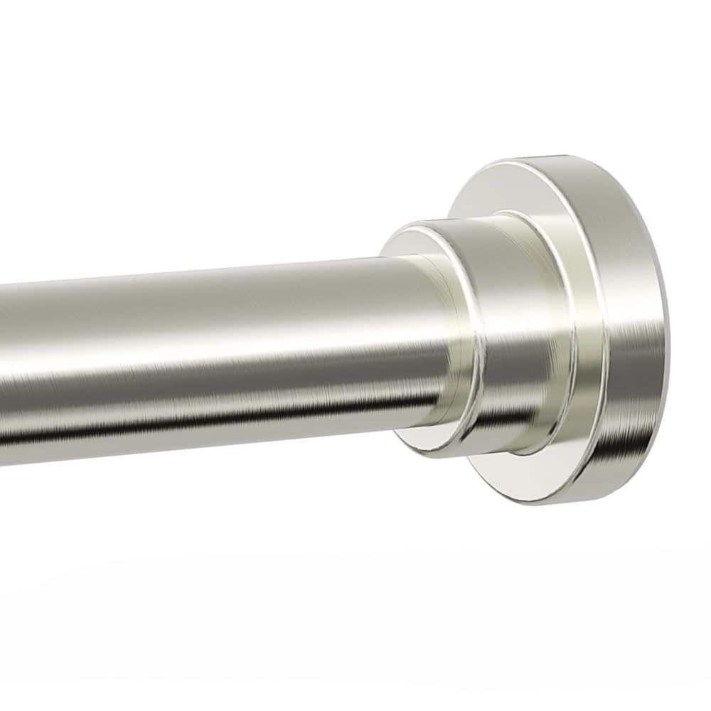 Wudkey 28 in. to 74 in. Heavy Duty Non Slip Adjustable Stainless Steel Tension Shower Curtain Rod in Brushed Nickel (1)