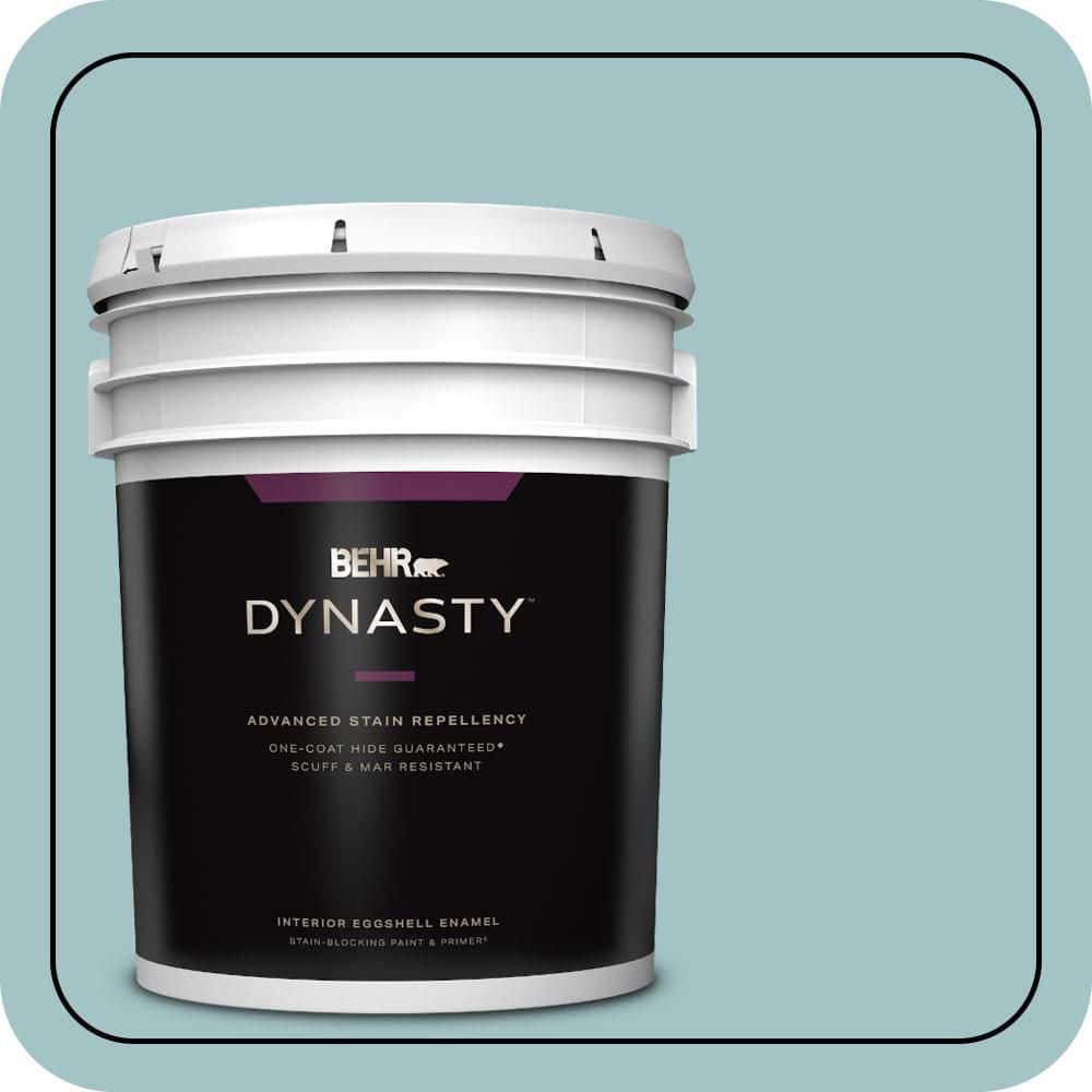 BEHR DYNASTY 5 gal. #510E-3 Ocean Kiss Eggshell Enamel Interior Stain-Blocking Paint & Primer