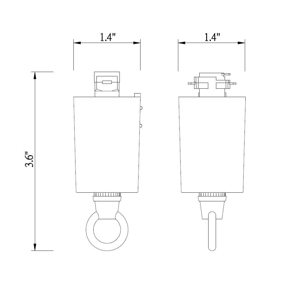 Hampton Bay 120-Volt 150-Watt White Linear Track Pendant or Chandelier Adapter Track Lighting Connector (4)