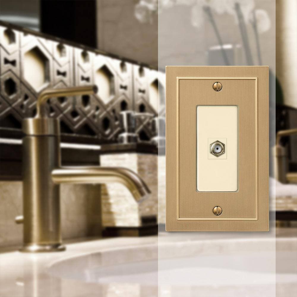 AMERELLE Bethany Gang Coax Metal Wall Plate (2)
