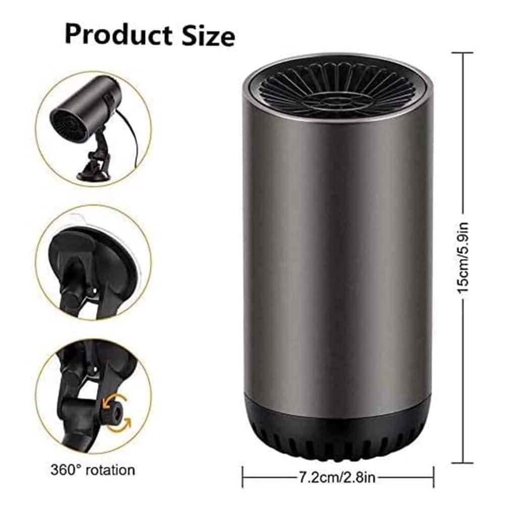 Unbranded 12V 150W Electric Car Heater and Defroster, 2-in-1 Portable Heater/Cooler, 3s Fast Heating, Cigarette Lighter Plug (2)