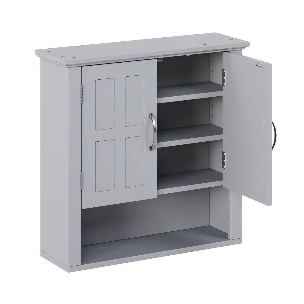 EPDXLXM 23.62 in. W x 22.63 in. H x 7.68 in. D Bathroom Storage Wall Cabinet in Gray with Adjustable Shelves and 2 Doors (3)