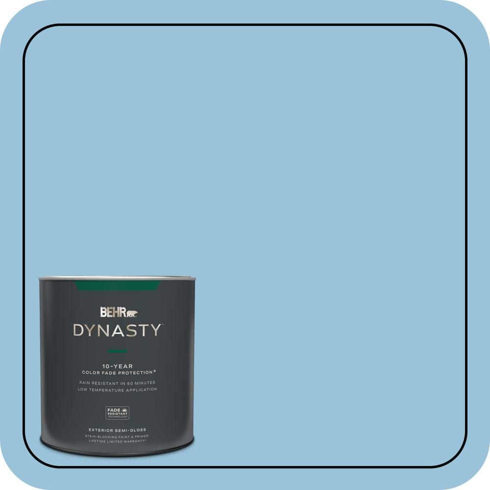 BEHR DYNASTY 1 qt. #560D-4 Madras Blue Semi-Gloss Enamel Exterior Stain-Blocking Paint & Primer