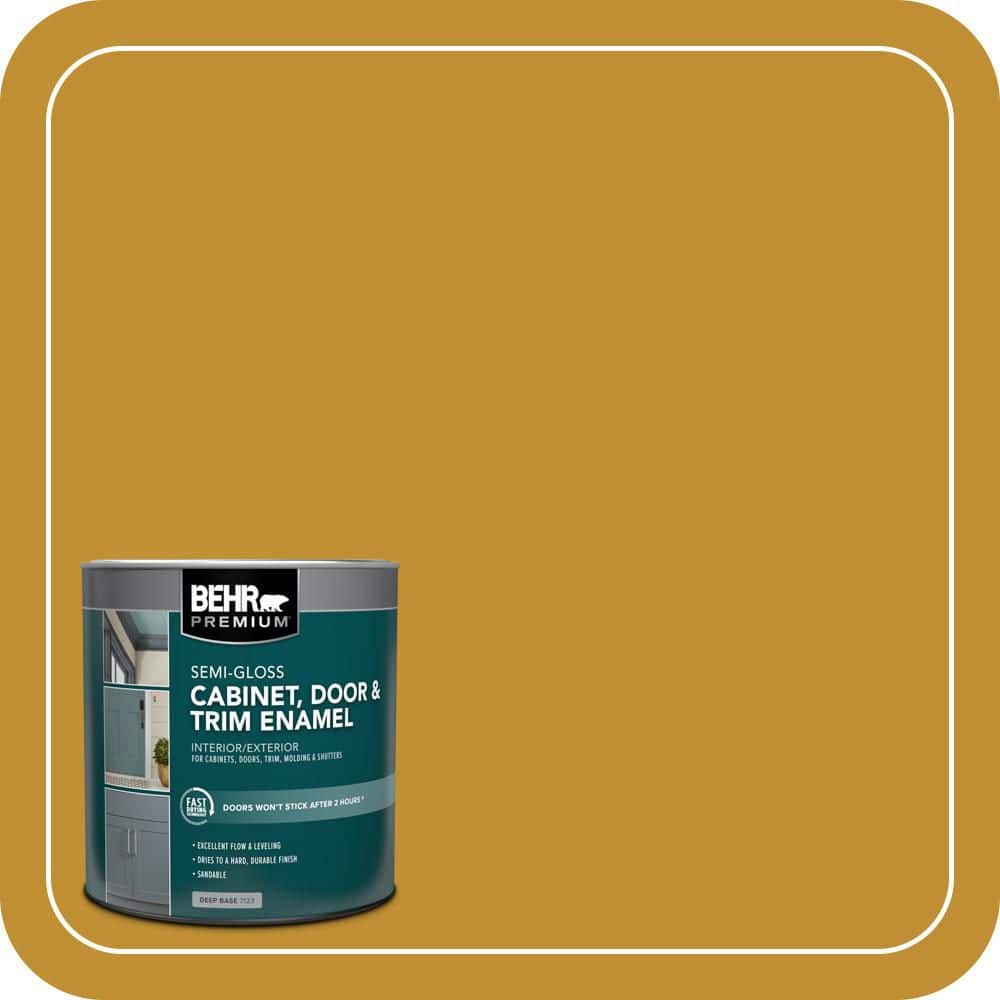 BEHR PREMIUM 1 qt. #M290-7 Turmeric Semi-Gloss Enamel Interior/Exterior Cabinet, Door & Trim Paint (1)