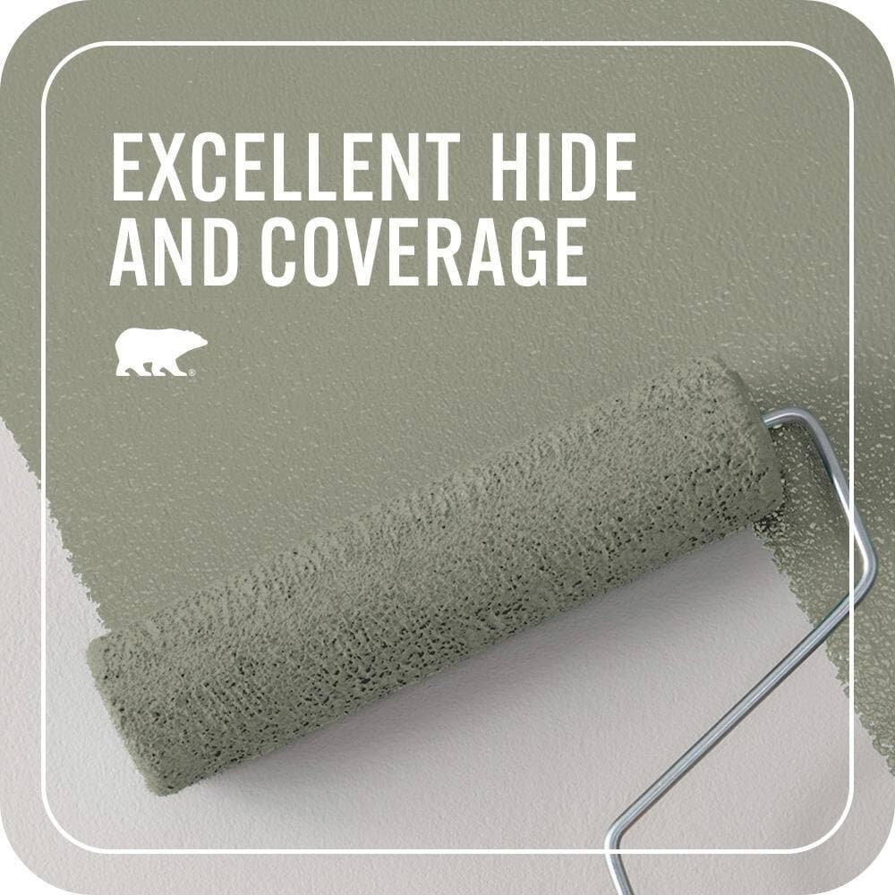 BEHR PREMIUM PLUS 1 qt. #BNC-27 Aged Eucalyptus Flat EcoMix Plant-Based Interior Paint & Primer (2)