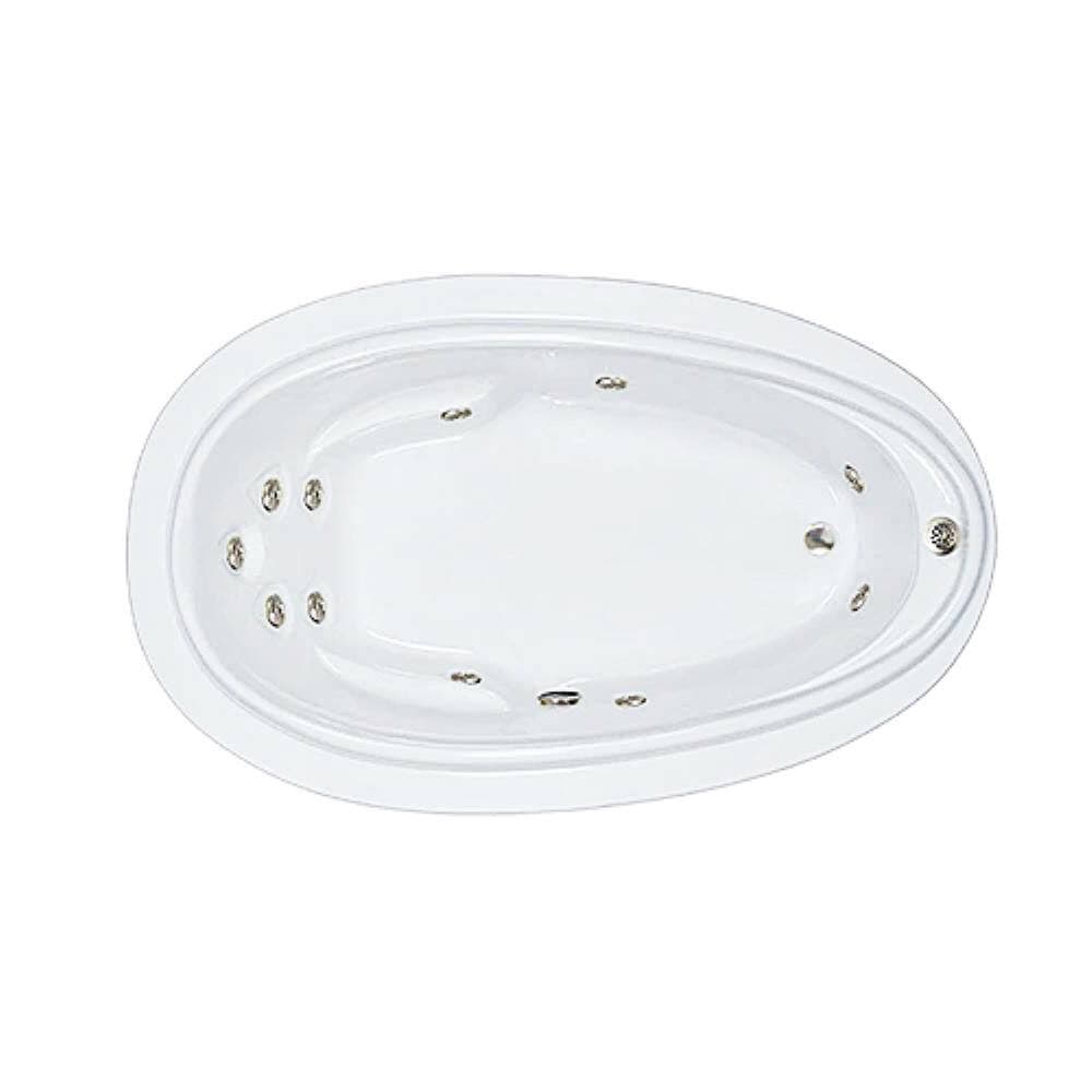 Comfortflo Premier 72 in. x 44 in. Acrylic Oval Drop-in Whirlpool Bathtub with Reversible Drain in White (2)