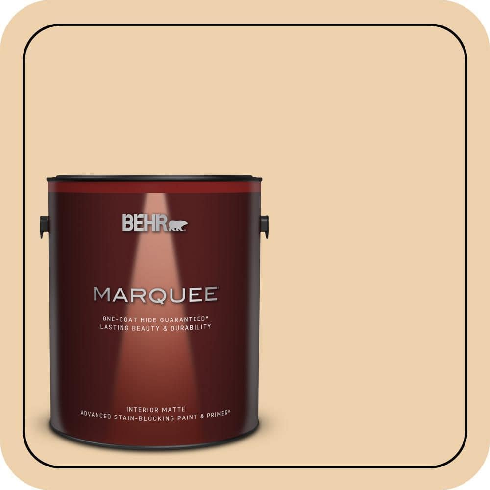 BEHR MARQUEE 1 gal. #MQ3-43 Ceramic Beige One-Coat Hide Matte Interior Paint & Primer