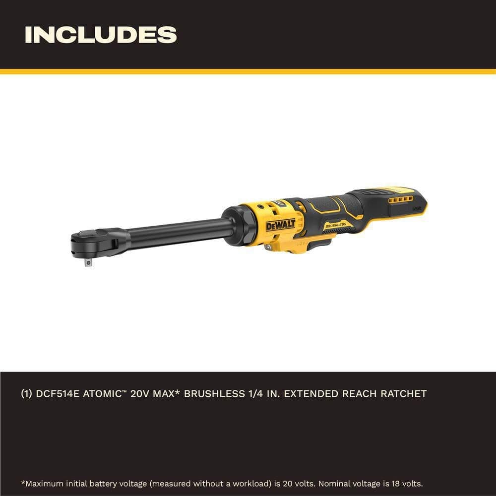 DEWALT 20V MAX 1/4 in. Extended Reach Cordless Ratchet (Tool Only) (4)
