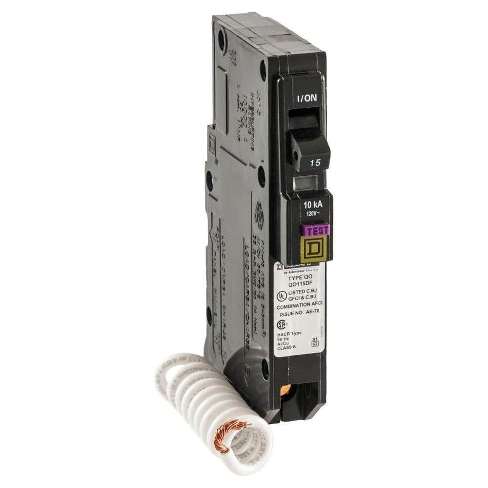 Square D QO 15 Amp Single-Pole Dual Function (CAFCI and GFCI) Circuit Breaker 4-Pack (QO115DFC4)