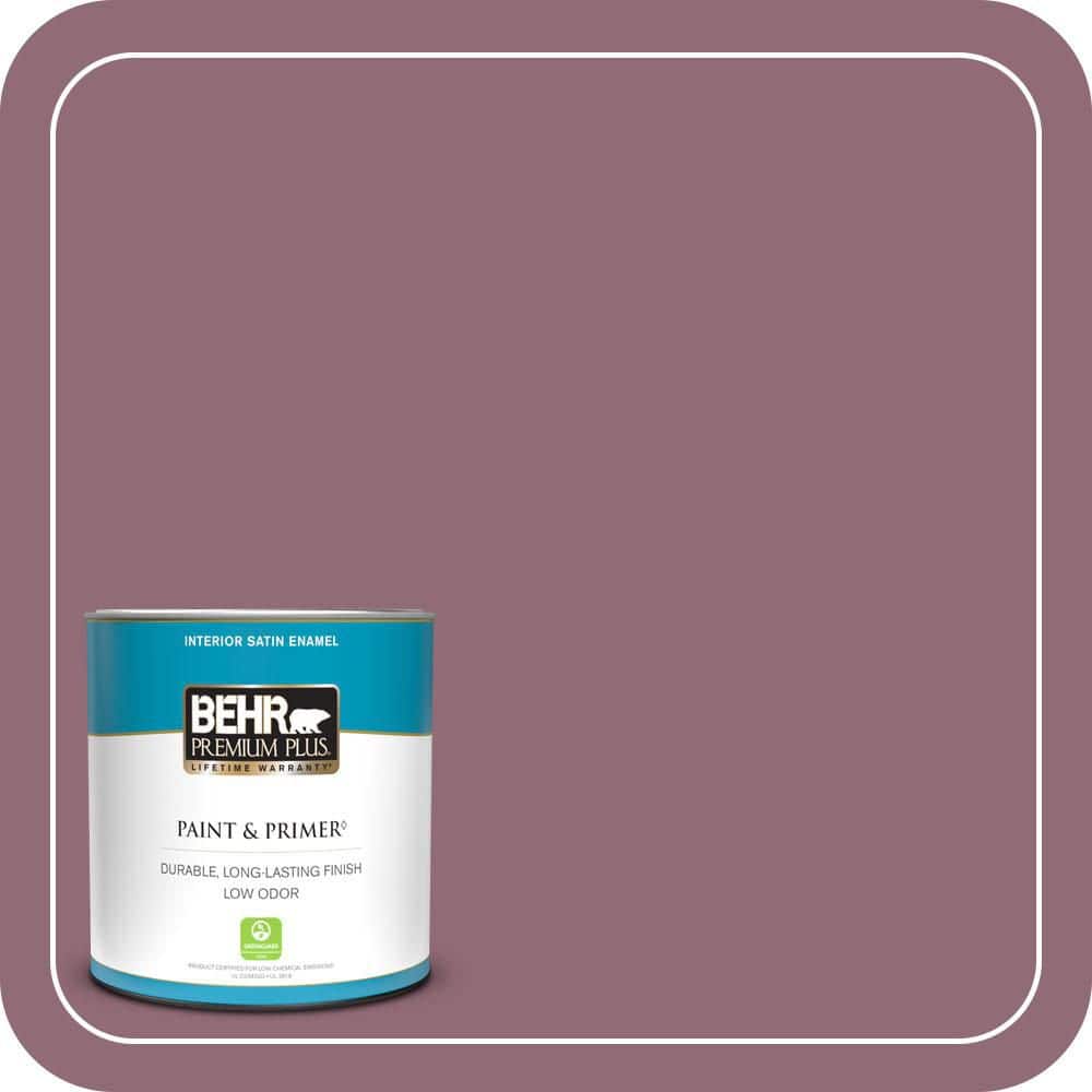 BEHR PREMIUM PLUS 1 qt. #S120-6 Full Glass Satin Enamel Low Odor Interior Paint & Primer