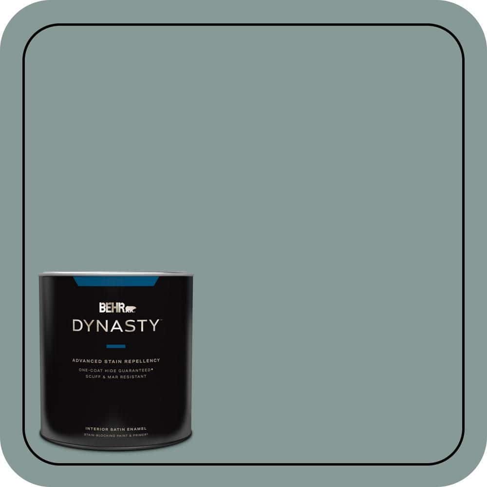 BEHR DYNASTY 1 qt. #N430-4 Rainy Afternoon One-Coat Hide Satin Enamel Stain-Blocking Interior Paint and Primer