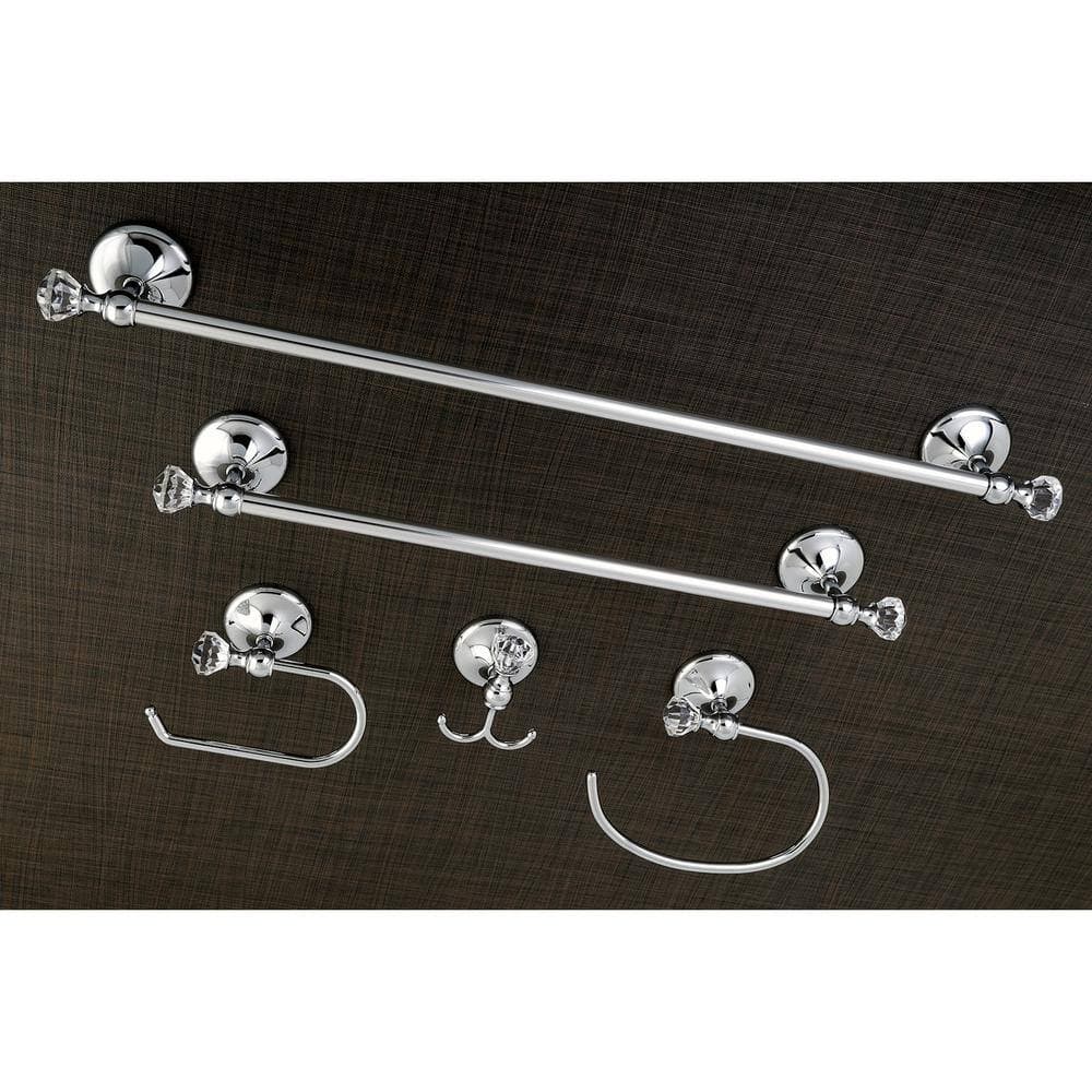 Kingston Brass Celebrity Crystal 5-Piece Bath Hardware Set in Chrome (2)