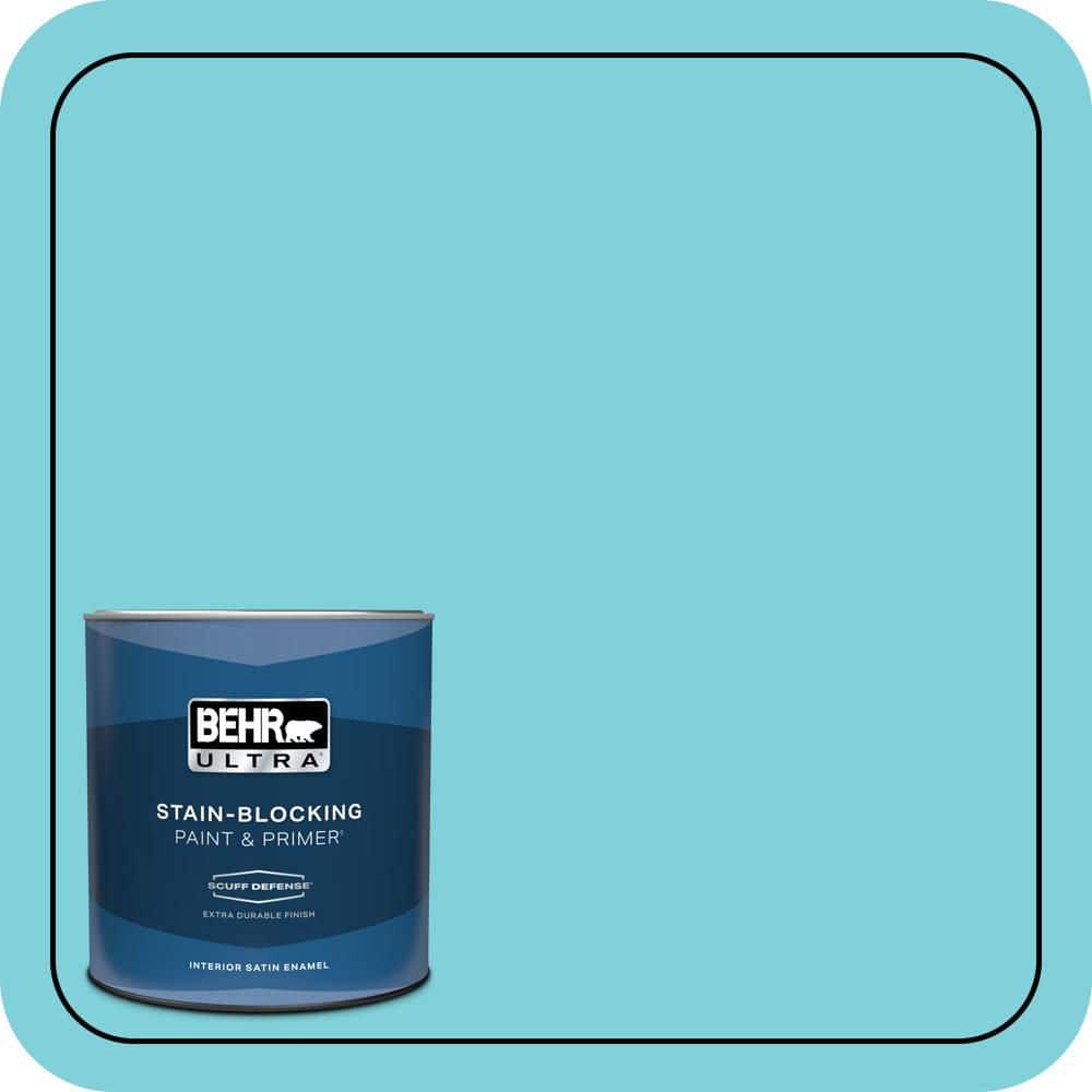 BEHR ULTRA 1 qt. #P470-3 Sea of Tranquility Extra Durable Satin Enamel Interior Paint & Primer