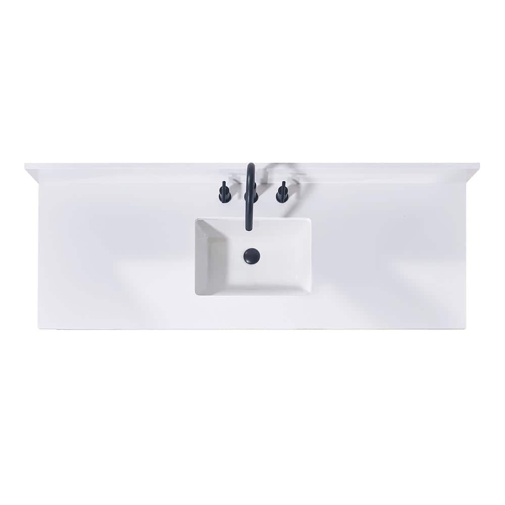 Altair Andalo 61 in. W x 22 in. D Engineered Stone Composite Vanity Top in Snow White with White Rectangular Single Sink (1)