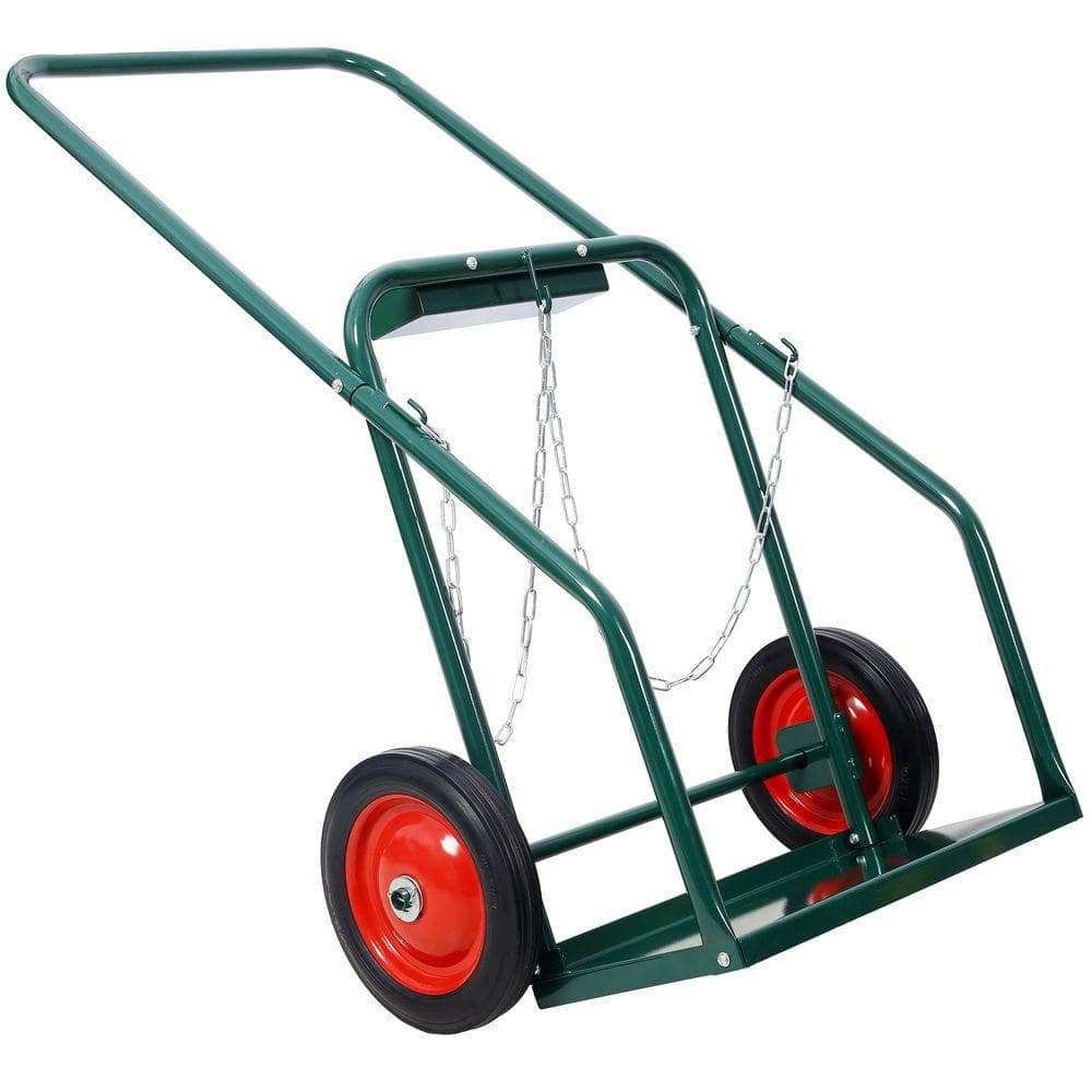 Miscool Ami 440 lbs. Capacity Welding Cylinder Dolly With 10 in Solid Rubber Wheels Industrial Use Hand Trucks (1)