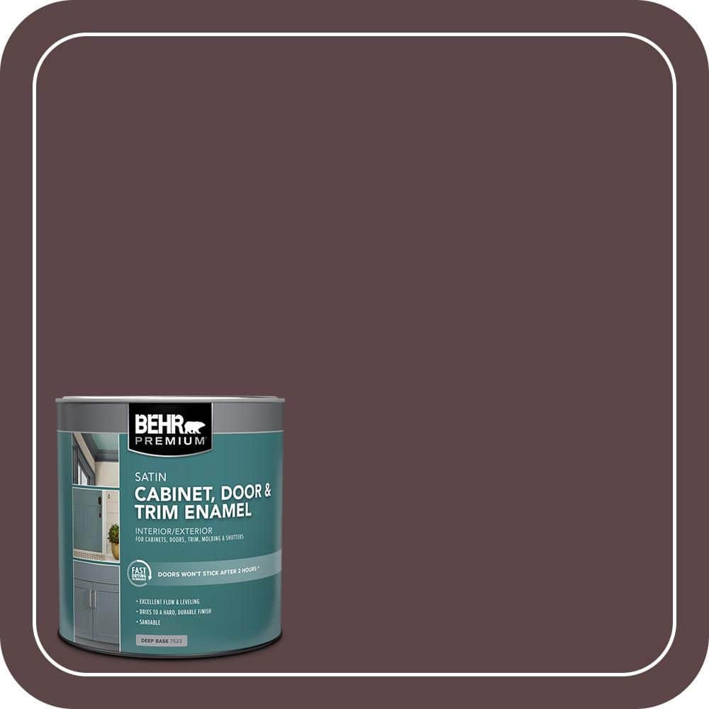 BEHR PREMIUM 1 qt. #BNC-31 Mahogany Spice Satin Enamel Interior/Exterior Cabinet, Door & Trim Paint (1)