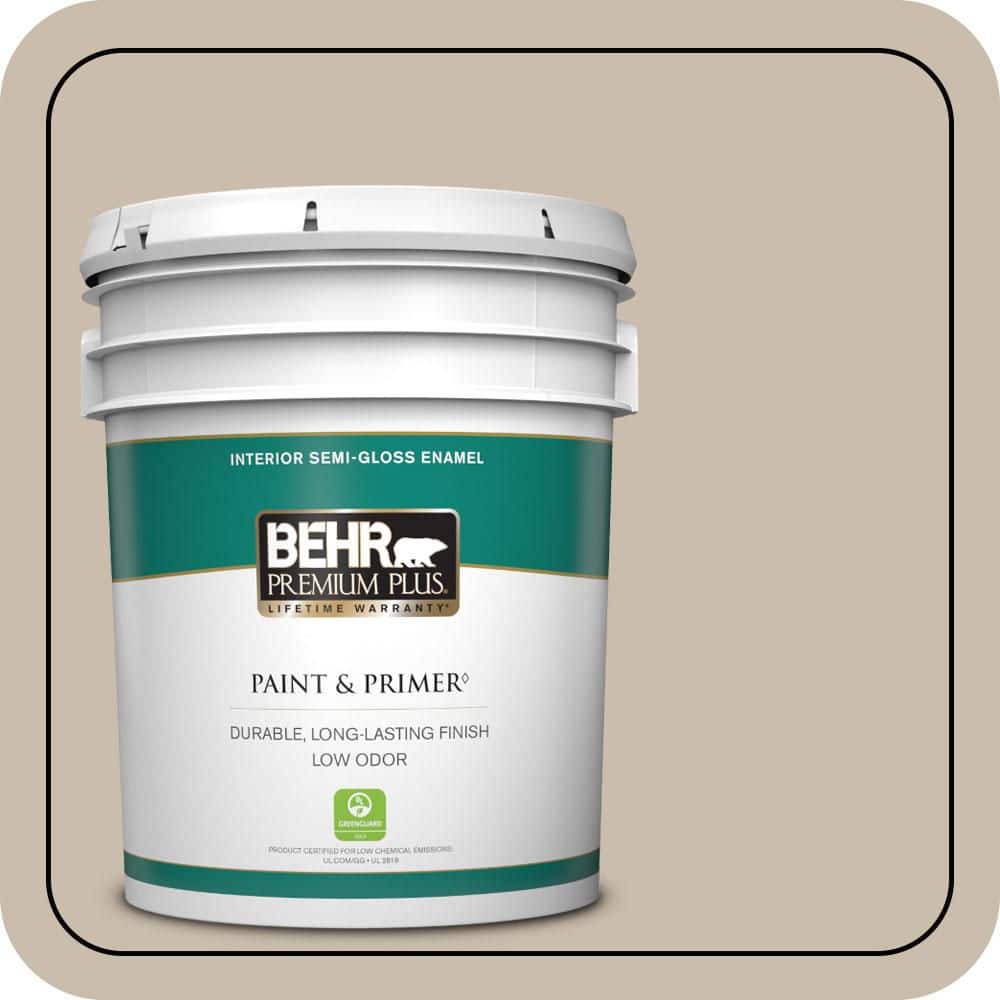 BEHR PREMIUM PLUS 5 gal. #T13-8 Matrix Semi-Gloss Enamel Low Odor Interior Paint & Primer